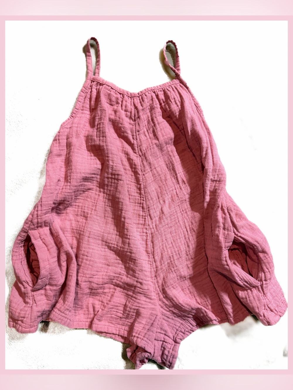 Little Planet Girl Pink Organic Cotton Gauze Romper Dress Outfit Carters Muslin